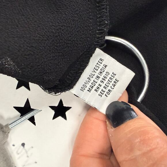 Vintage 90s Tramp Brand Top Women's Medium Sheer Hi-Low Buttoned Goth Whimsygoth - Picture 4 of 5